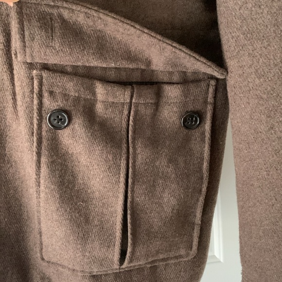 Tasso Elba Mens Full Zip Wool Blend Overcoat Brown - Picture 15 of 16